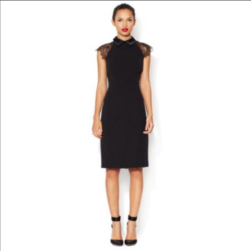BADGLEY MISCHKA Crepe and lace dress US 4